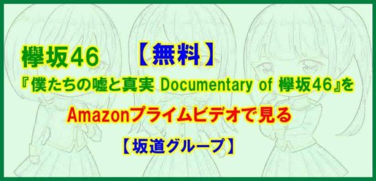 【無料】欅坂46『僕たちの嘘と真実 Documentary of 欅坂46』をAmazonプライムビデオで見る【坂道グループ】